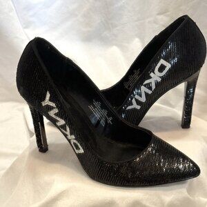 Size 8 DKNY Black Sequin GWENI Pointed-toe Pump